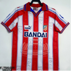 Atletico Madrid 1996-1997 Retro Domácí Dres Krátký Rukáv